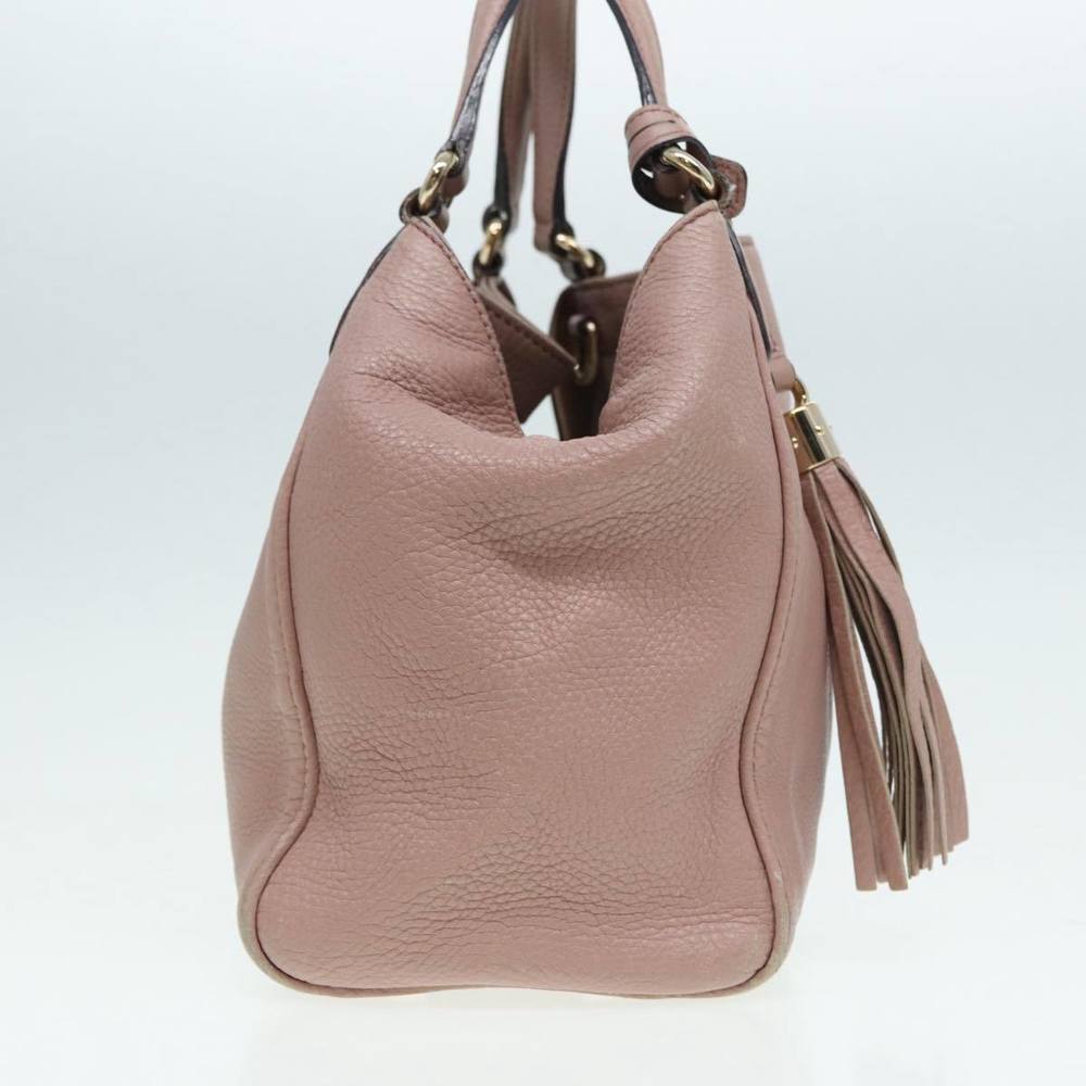 GUCCI Soho Hand Bag Leather 2way Gold Pink 336751 Auth am6760 - Picture 5 of 16